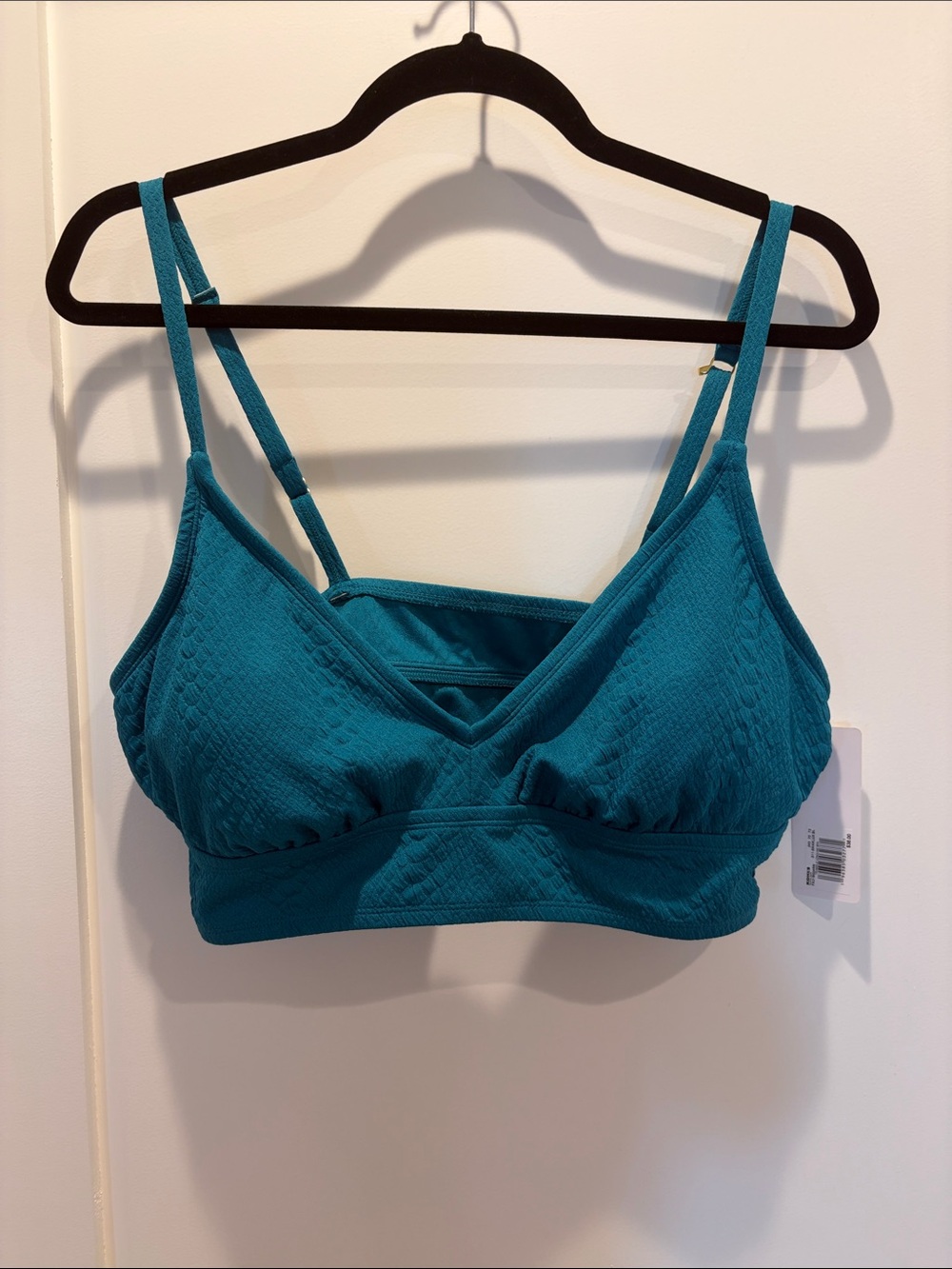Teal Textured Tankini Swim Top with Adjustable Straps